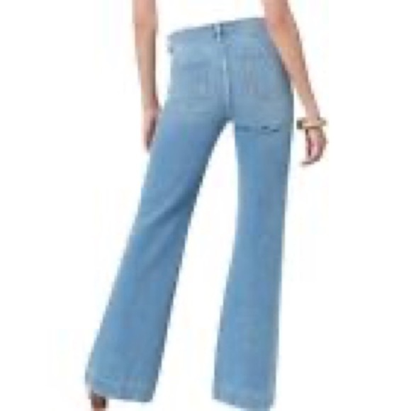 Sam Edelman NWT Women’s size 31 lattice pocket Bay trouser denim flare jeans - Picture 2 of 11